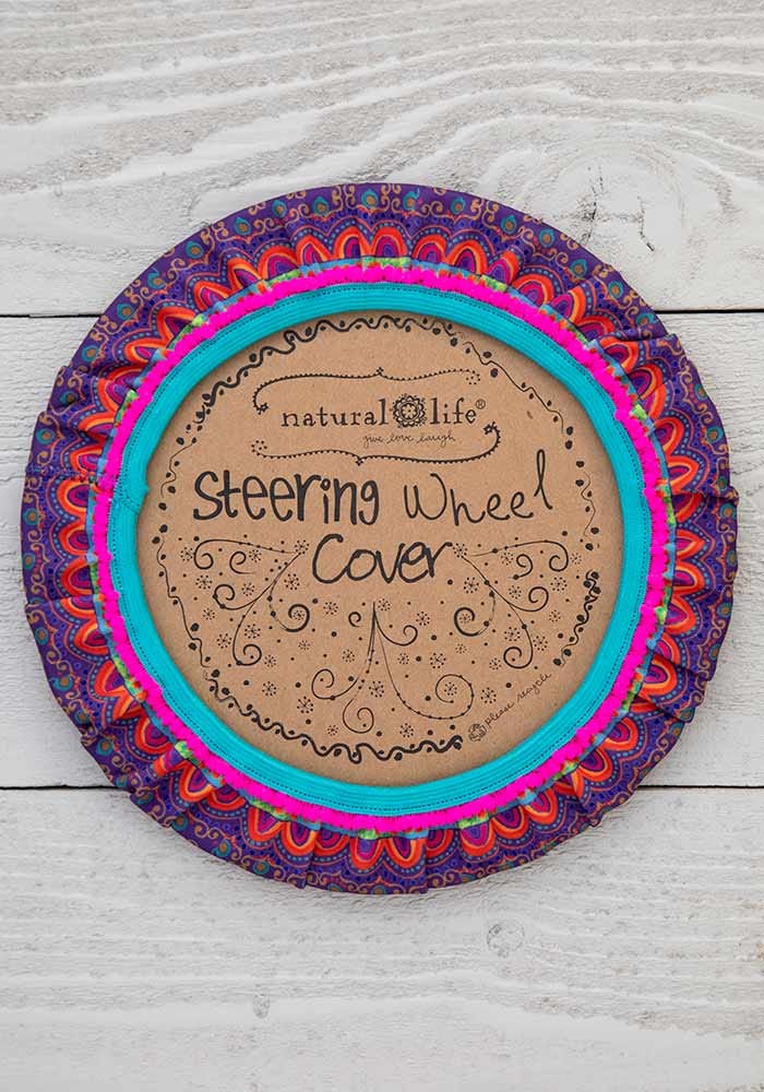 Rainbow Border Steering Wheel Cover - Natural Life