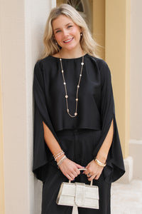 Unspoken Elegance Crop Top - Black