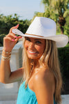 All My Love Straw Braided Cowboy Hat - White