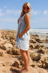It's All About Me Sleeveless Shirt Dress - Washed Demin