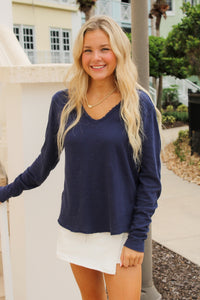 Dear John: Vanya Long Sleeve Tee - Black Iris