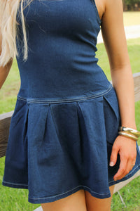 Sadie & Sage: Cowgirl Denim Mini Dress - Indigo