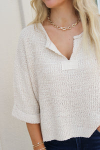 Cozy Dreams Cropped Sweater - Oatmeal