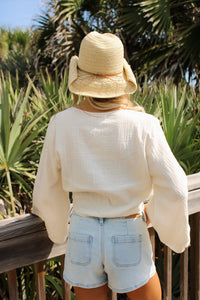 Lotus & Luna: Daydreamer Bell Sleeve Top - Cream