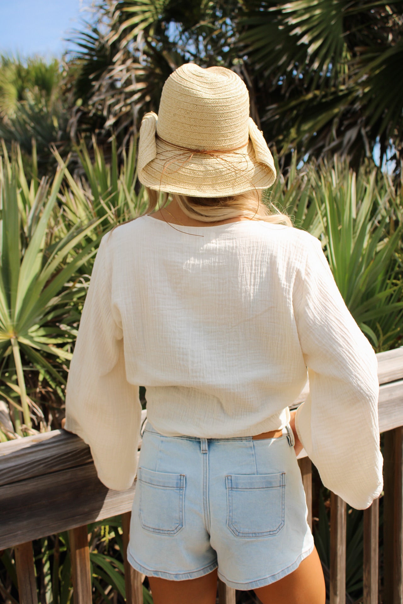 Lotus & Luna: Daydreamer Bell Sleeve Top - Cream