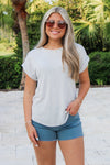 Feeling Easy Days Hacci Slub Top - Taupe Gray