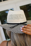 The Jesse Two-Tone Crochet Sun Hat - Black