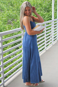 Z Supply: Angel Eyes Denim Midi Dress - Medium Indigo