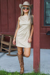 Into The Night Suede Mini Dress - Taupe
