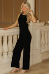 Classic Edge Sleeveless Jumpsuit - Black