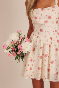 Give You My Love Floral Mini Dress - Ivory