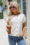 Always Remember Me Button Down Sweater - Cream
