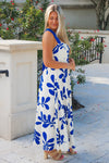 Bayside View Empire Waist Midi Dress - Royal Blue