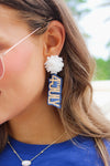 Happy 4th Of July Pom Pom Earrings