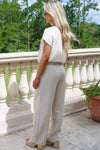 Classy Days High Waisted Linen Pants - Taupe
