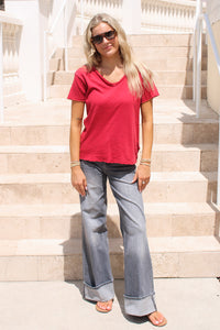 Dear John: Vanya Slub Tee - Garnet