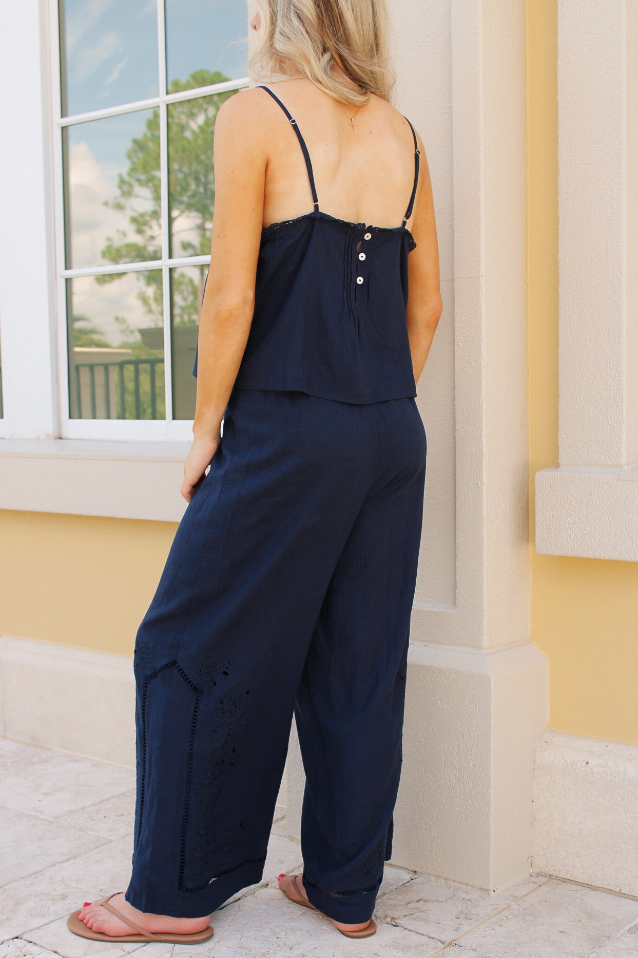 Z Supply: Sid Embroidered Woven Pant - Eclipse