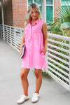 It's All About Me Sleeveless Shirt Dress - Washed Pink