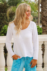 Summer Tide Starfish Sweater - White