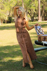 Desert Theory Maxi Skirt - Caramel