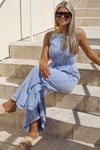 Summer Adventures Sleeveless Gauze Jumpsuit - Denim