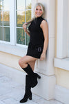 Runway Vision Belted Short Dress - Black