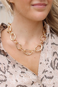 Oval Link Necklace - Gold
