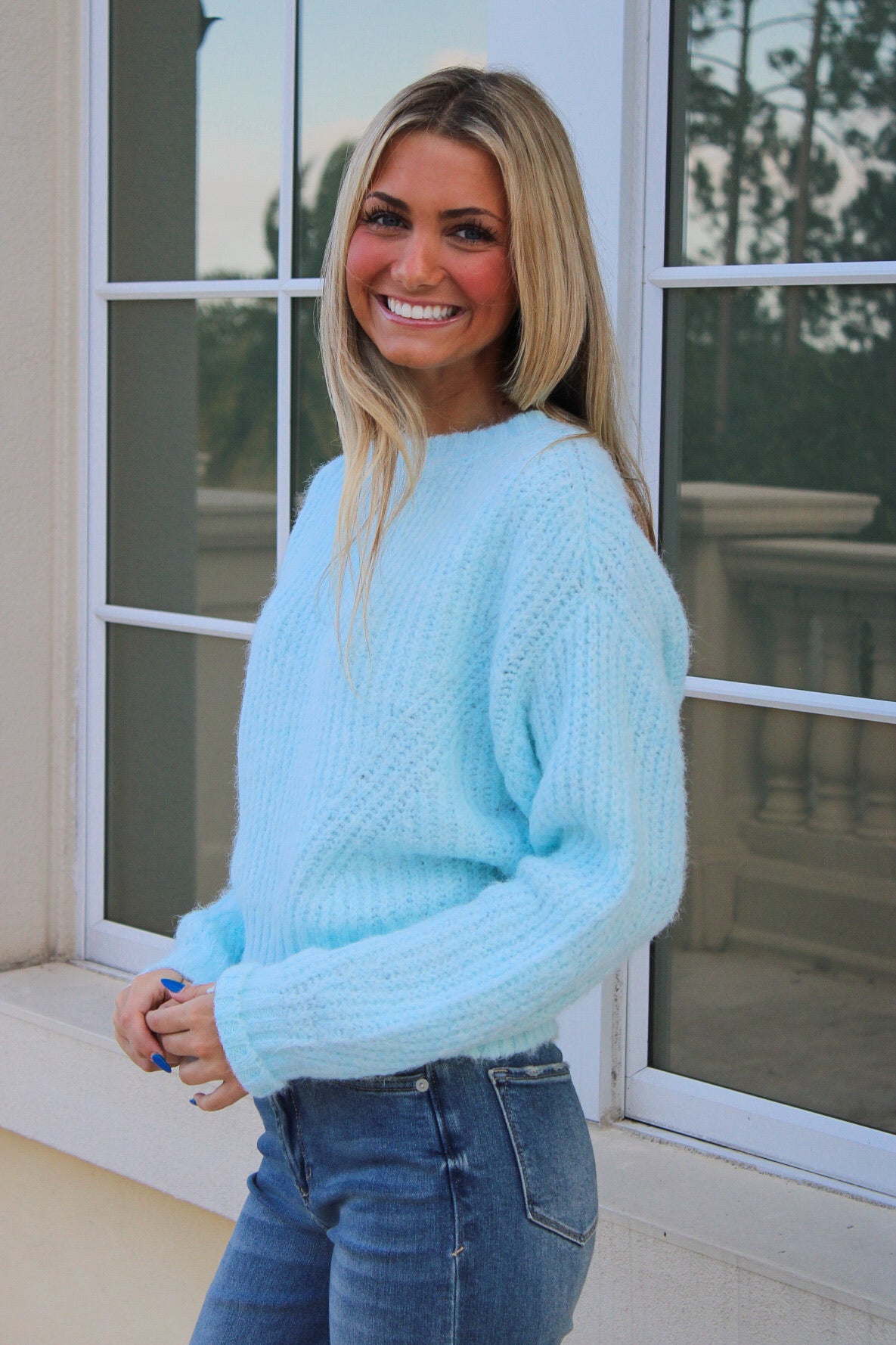 Dear John: Mylah Brushed Sweater - Pool Blue