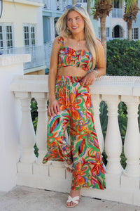 Feeling The Tropics Wide Leg Pants - Multi