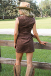 Elevated Charm Belted Mini Dress - Espresso