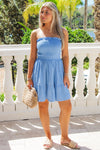 Lotus & Luna: Daquiri Dress - Denim Blue