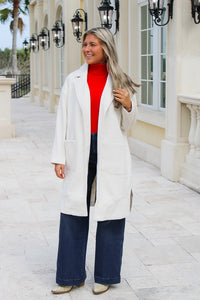 Out of Town Open Front Coat - Ivory