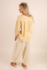 Calling For Spring Striped Top - Yellow