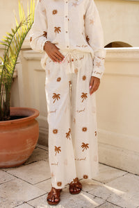 Surf Gypsy: Coastal Escape Wide Leg Pants - Ivory