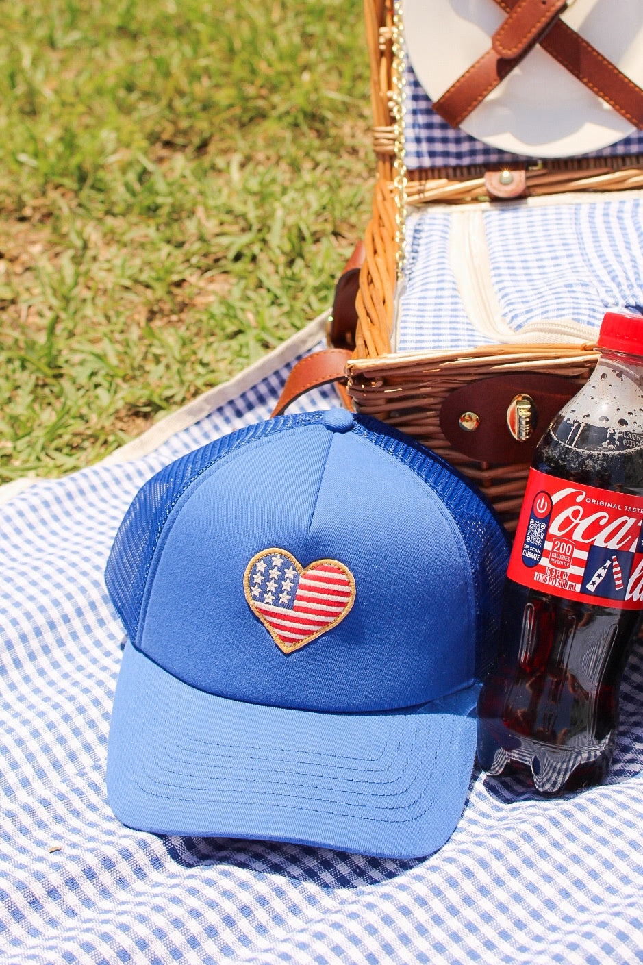 Z Supply: Heart Flag Trucker Hat - Blue
