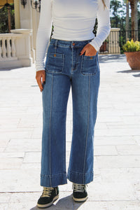 Kailyn High Rise Wide Leg Jeans - Med Wash