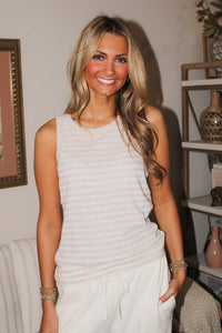 Z Supply: Select Striped Tank - Natural Heather