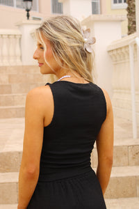 Howdy Honey Textured Tank - Black