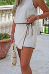 Day Trip Ready Linen Mini Skort - Natural