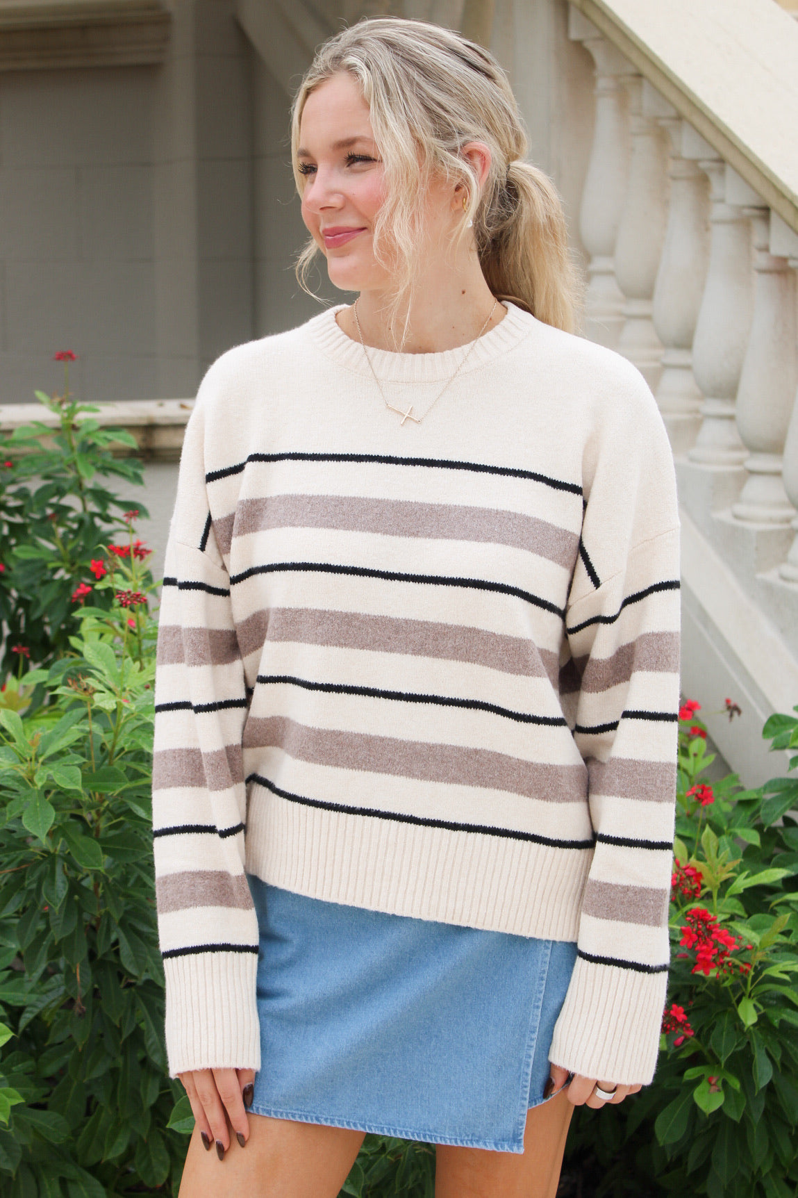 Z Supply: Cirrus Stripe Sweater - Chalk