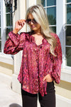 Dear John: Alessia Novelty Top - Pomegranate