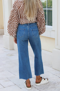 Alicia Cropped Straight Leg Jeans - Demin