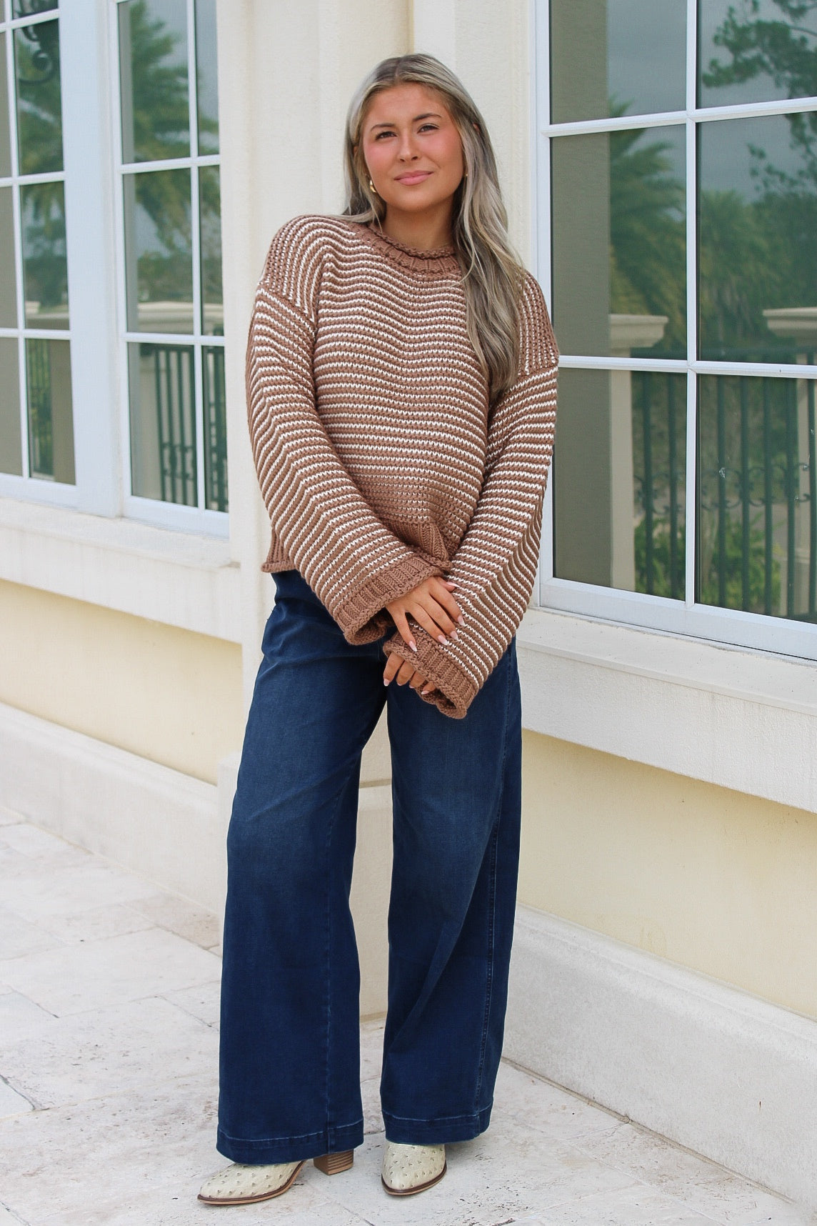 Dear John: Pasquette Sweater - Mocha Stripe