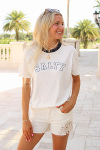 Z Supply: Salty Contrast Boyfriend Tee - Sea Salt