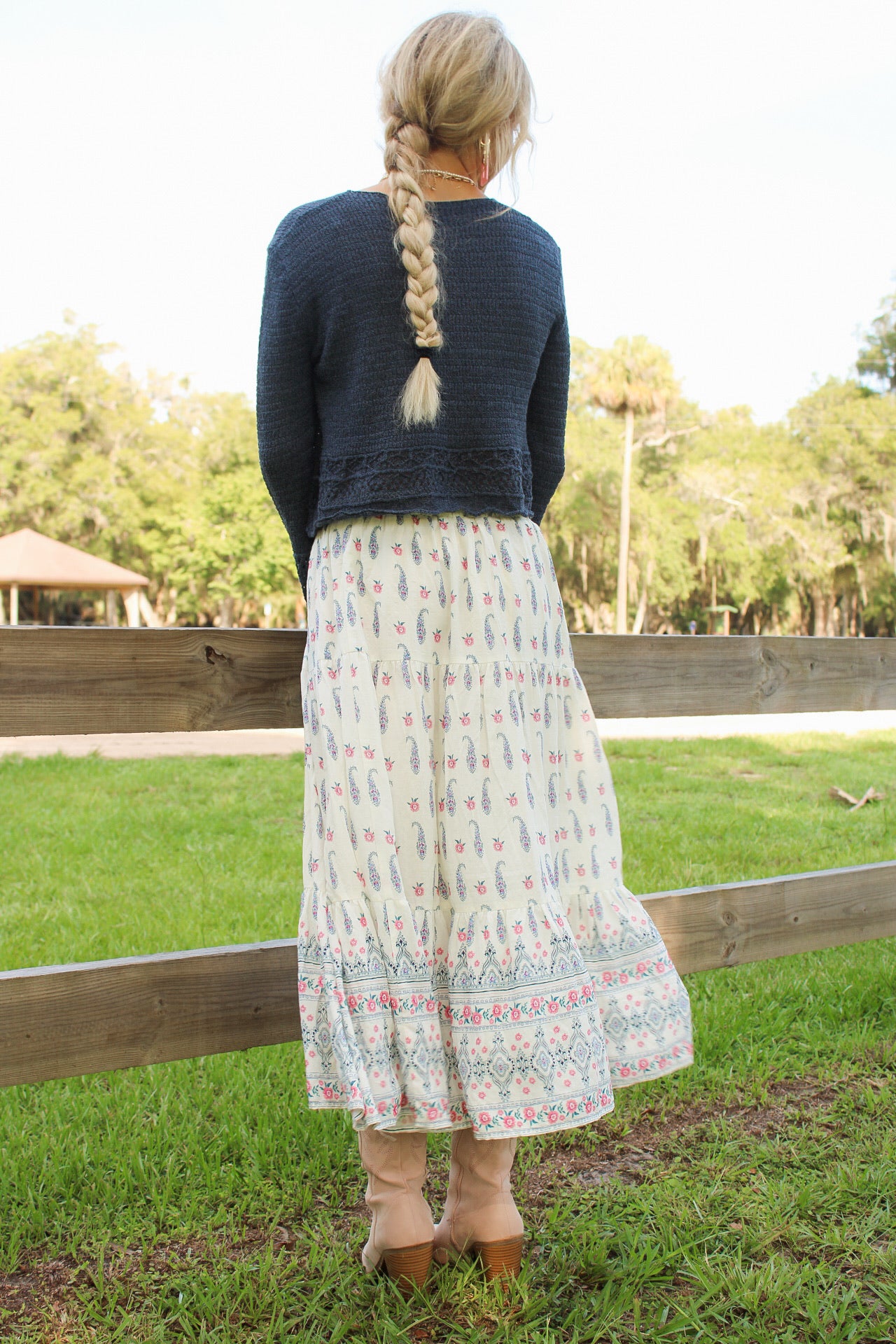 Sadie & Sage: Sagebrush Maxi Skirt - Cream Multi