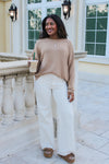 Roll With It Long Sleeve Sweater - Tan