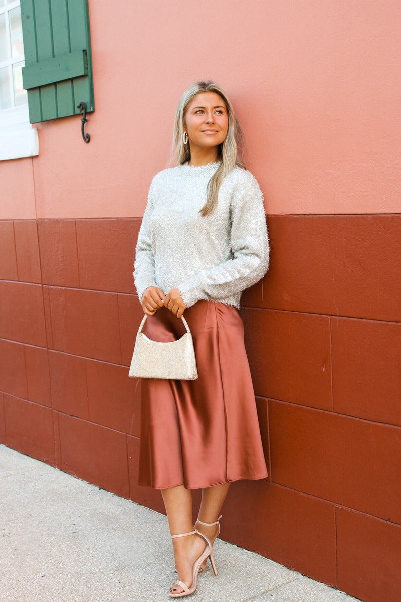 Z Supply: Tinseltown Boyfriend Sweater - Silver