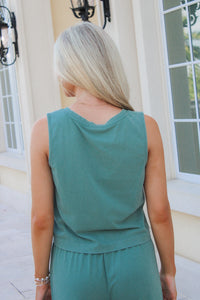 Z Supply: Sloane V-Neck Top - Hunter Green