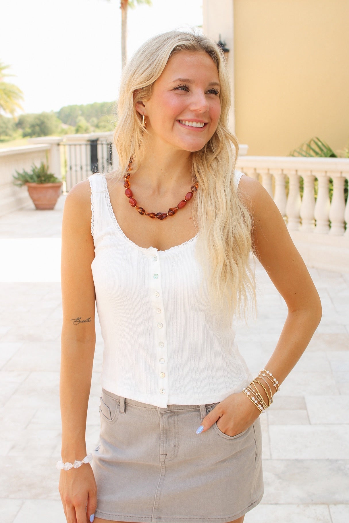Z Supply: Lainey Pointelle Tank - Cloud