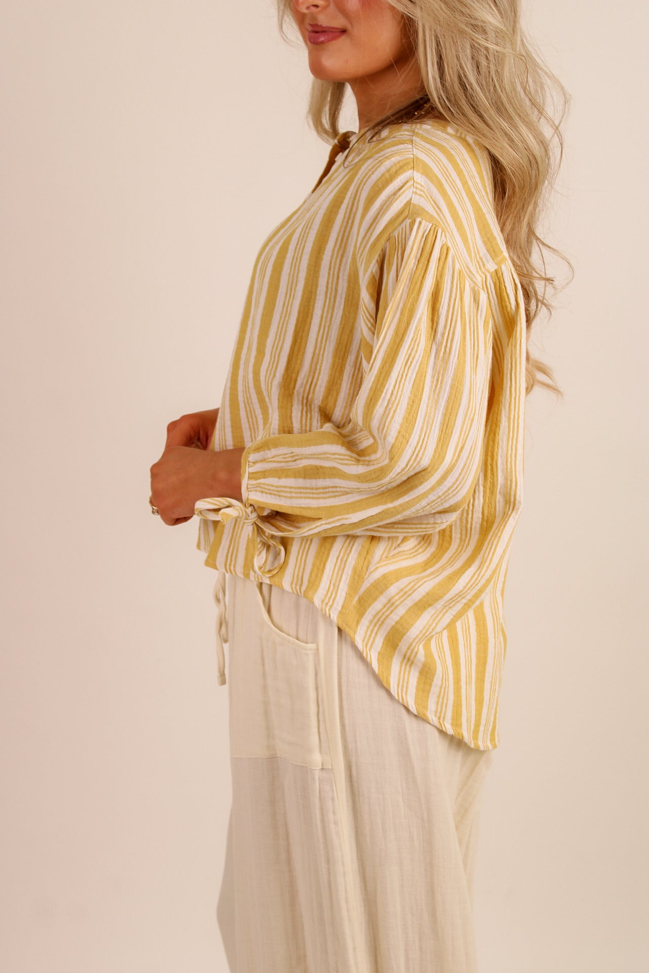 Calling For Spring Striped Top - Yellow